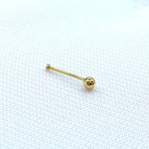 Tiny 2mm Gold Ball Nose Pin Nose Ring Nose Stud Nose Bone Dainty Minimalist - Picture 2 of 3